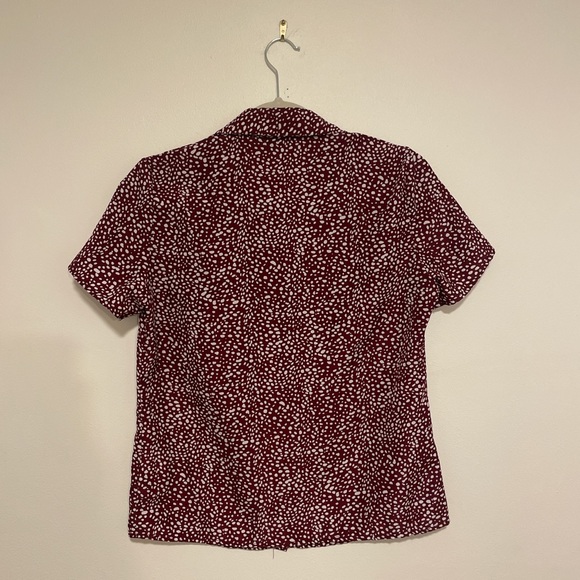 Burgundy polka dot blouse Size S - Picture 4 of 4